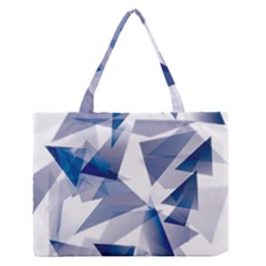 Triangle Blue Zipper Medium Tote Bag