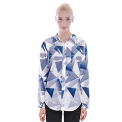 Triangle Blue Womens Long Sleeve Shirt