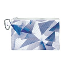 Triangle Blue Canvas Cosmetic Bag (medium)