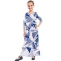 Triangle Blue Kids  Quarter Sleeve Maxi Dress View1