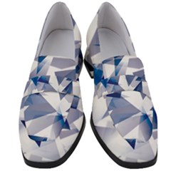Triangle Blue Women s Chunky Heel Loafers