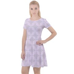 Star Pattern Texture Background Cap Sleeve Velour Dress 