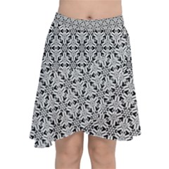 Ornamental Checkerboard Chiffon Wrap Front Skirt by Mariart