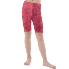 Triangle Background Abstract Kids  Mid Length Swim Shorts