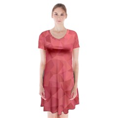 Triangle Background Abstract Short Sleeve V-neck Flare Dress by Mariart
