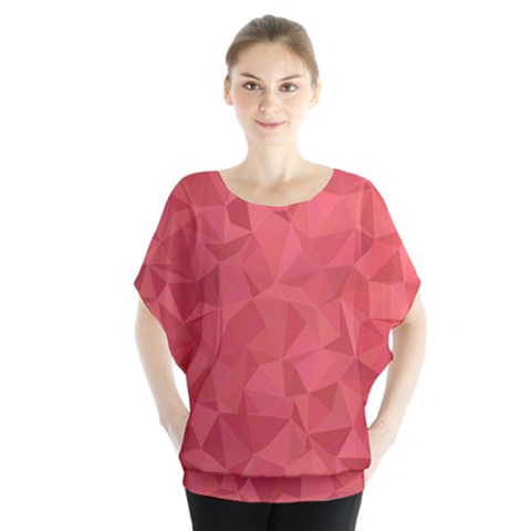 Triangle Background Abstract Batwing Chiffon Blouse by Mariart