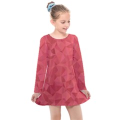 Triangle Background Abstract Kids  Long Sleeve Dress by Mariart