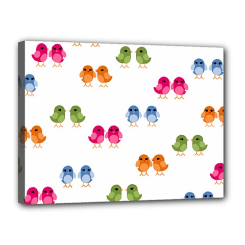 Pattern Birds Cute Canvas 16  X 12  (stretched) by Mariart