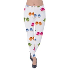 Pattern Birds Cute Velvet Leggings