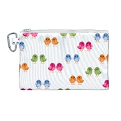Pattern Birds Cute Canvas Cosmetic Bag (large)