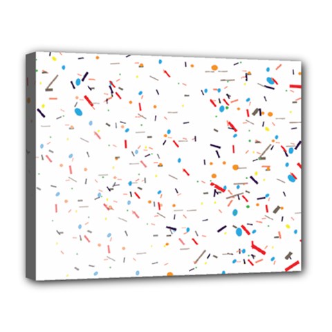 Ribbon Polka Canvas 14  X 11  (stretched) by Mariart