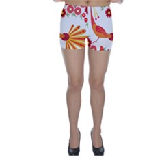 Peacock Pattern Skinny Shorts by Mariart