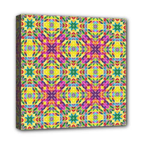 Triangle Mosaic Pattern Repeating Mini Canvas 8  X 8  (stretched) by Mariart