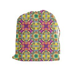Triangle Mosaic Pattern Repeating Drawstring Pouch (xl)
