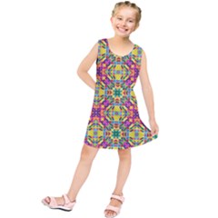 Triangle Mosaic Pattern Repeating Kids  Tunic Dress