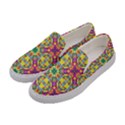 Triangle Mosaic Pattern Repeating Women s Canvas Slip Ons View2