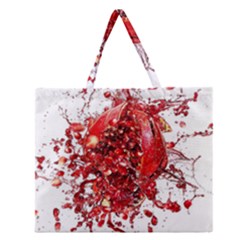 Red Pomegranate Fried Fruit Juice Zipper Large Tote Bag by Mariart