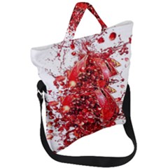 Red Pomegranate Fried Fruit Juice Fold Over Handle Tote Bag