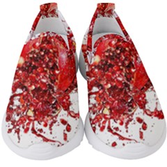 Red Pomegranate Fried Fruit Juice Kids  Slip On Sneakers by Mariart