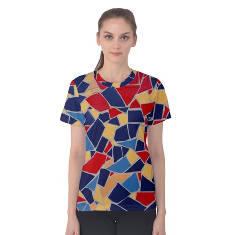 Pattern Tile Wall Background Women s Cotton Tee by Pakrebo