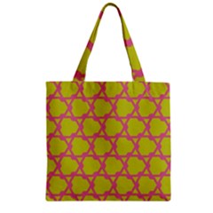 Pattern Background Structure Pink Zipper Grocery Tote Bag