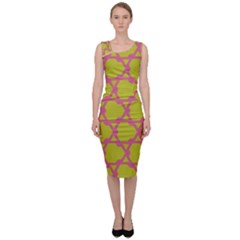 Pattern Background Structure Pink Sleeveless Pencil Dress