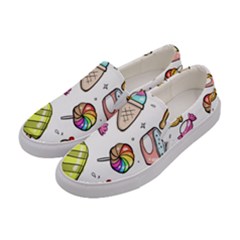 Doodle Cartoon Drawn Cone Food Women s Canvas Slip Ons by Pakrebo