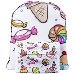 Doodle Cartoon Drawn Cone Food Giant Full Print Backpack by Pakrebo