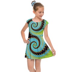 Fractal Julia Mandelbrot Art Kids  Cap Sleeve Dress by Pakrebo