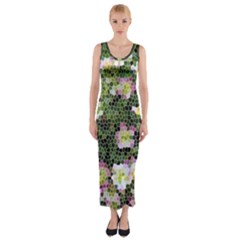 Mosaic Structure Pattern Background Fitted Maxi Dress