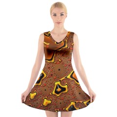 Fractal Julia Mandelbrot Art V-neck Sleeveless Dress by Pakrebo