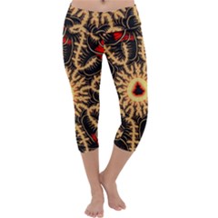 Fractal Julia Mandelbrot Art Capri Yoga Leggings by Pakrebo