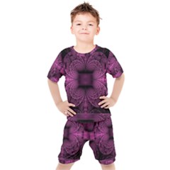 Fractal Magenta Pattern Geometry Kid s Set by Pakrebo