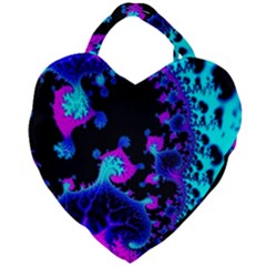 Fractal Pattern Spiral Abstract Giant Heart Shaped Tote by Pakrebo