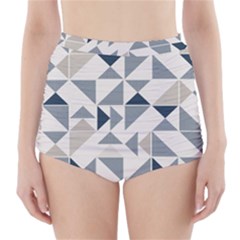 Geometric Triangle Modern Mosaic High-waisted Bikini Bottoms