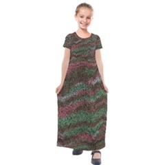 Pattern Structure Background Lines Kids  Short Sleeve Maxi Dress by Pakrebo