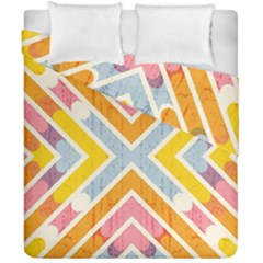 Line Pattern Cross Print Repeat Duvet Cover Double Side (california King Size)