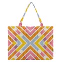 Line Pattern Cross Print Repeat Medium Tote Bag View1