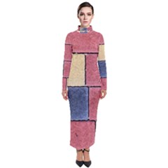 Model Mosaic Wallpaper Texture Turtleneck Maxi Dress