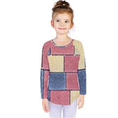 Model Mosaic Wallpaper Texture Kids  Long Sleeve Tee