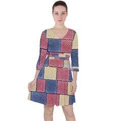 Model Mosaic Wallpaper Texture Ruffle Dress