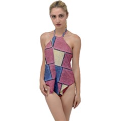 Model Mosaic Wallpaper Texture Go with the Flow One Piece Swimsuit