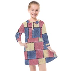 Model Mosaic Wallpaper Texture Kids  Quarter Sleeve Shirt Dress