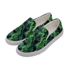 Green Pattern Background Abstract Women s Canvas Slip Ons by Pakrebo