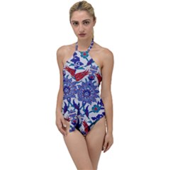 Art Artistic Ceramic Colorful Go With The Flow One Piece Swimsuit by Pakrebo