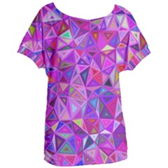 Pink Triangle Background Abstract Women s Oversized Tee by Pakrebo