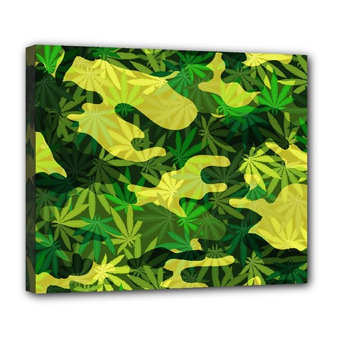 Marijuana Camouflage Cannabis Drug Deluxe Canvas 24  X 20  (stretched)