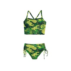 Marijuana Camouflage Cannabis Drug Girls  Tankini Swimsuit