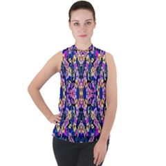 Ml 5-2 Mock Neck Chiffon Sleeveless Top by ArtworkByPatrick