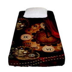 Steampunk, Wonderful Clockswork Fitted Sheet (single Size) by FantasyWorld7